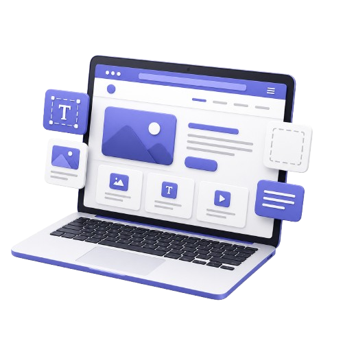 Icône ordinateur avec page web en construction