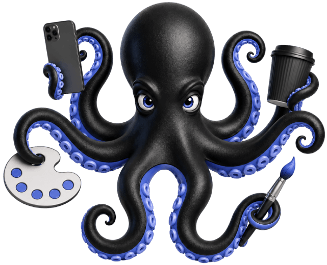 Mascotte pieuvre designer DB Graphiste