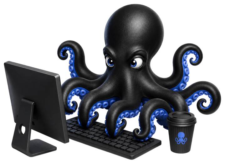 Mascotte pieuvre designer DB Graphiste