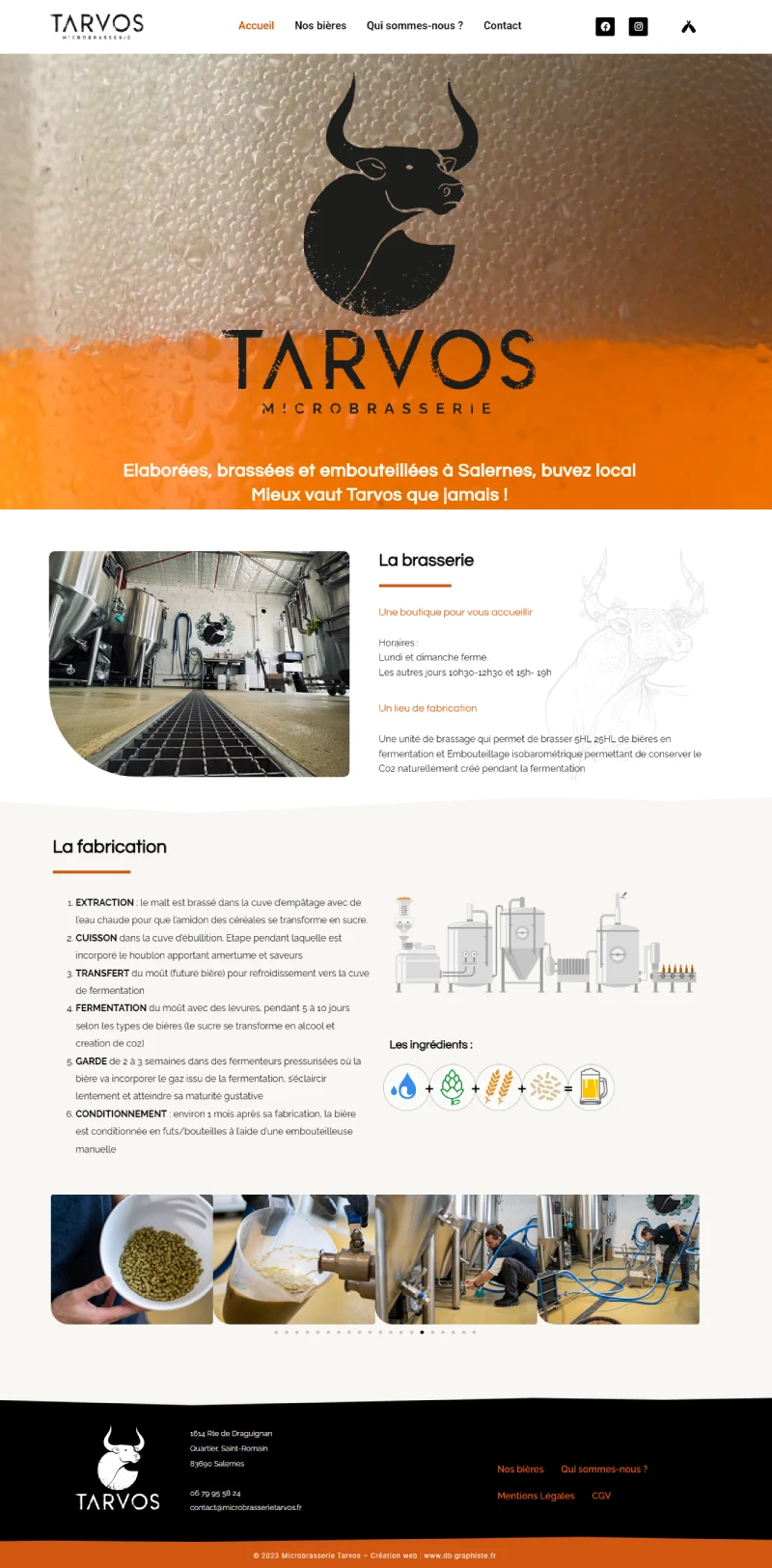 Site web Microbrasserie Tarvos, brasserie artisanale